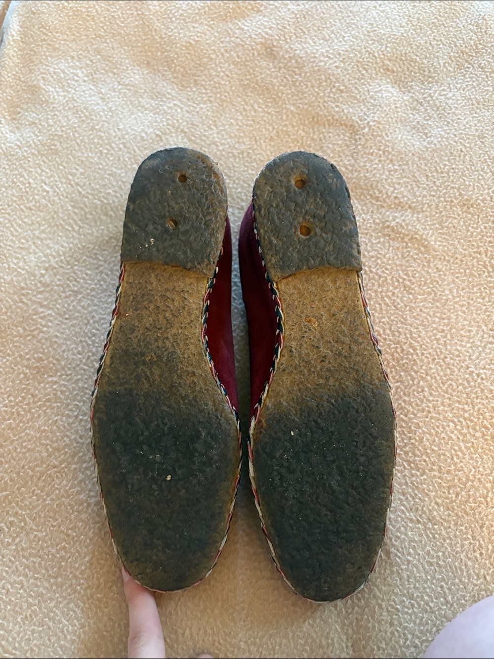 Women’s Burgundy Suede Ballet Flat Rosina Ferragamo Schiavone Heels - Picture 5 of 5